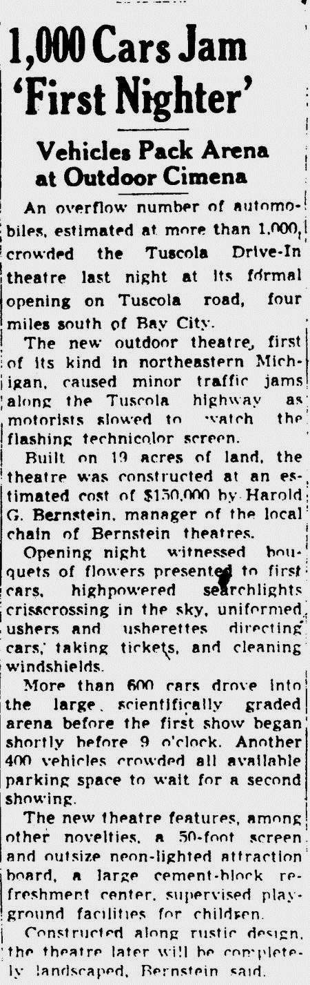 Tuscola Drive-In Theatre - Tuscola Article 7-11-48 (newer photo)